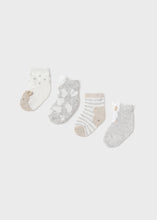 Load image into Gallery viewer, Mayoral 4pairs Baby Neutral Grey Sock Set
