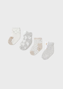 Mayoral 4pairs Baby Neutral Grey Sock Set