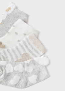 Mayoral 4pairs Baby Neutral Grey Sock Set