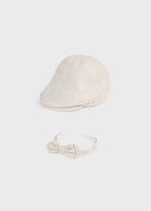 Mayoral Flat Cap and Bowtie Set - Beige