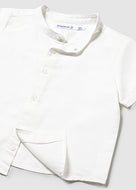 Mayoral Toddler Boy White Short Sleeve Shirt