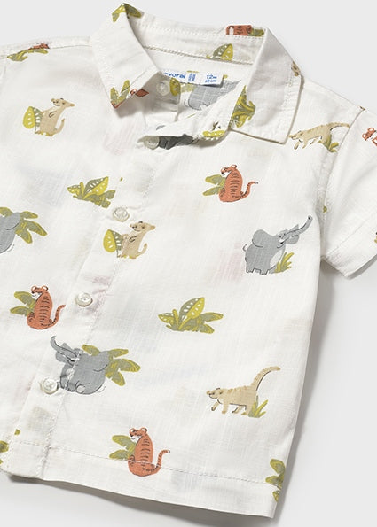 Mayoral Toddler Boy Jungle Animals Print Short Sleeve Shirt