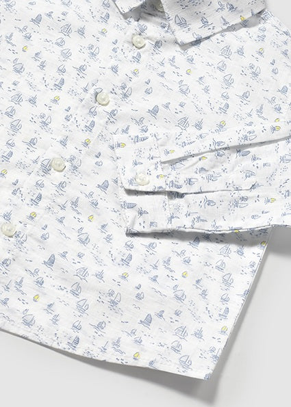 Mayoral Baby Boy Sailboat Print Long Sleeve Shirt