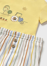 Afbeelding in Gallery-weergave laden, Mayoral 2pc Baby Boy Yellow Tee and Striped Shorts Set
