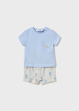Afbeelding in Gallery-weergave laden, Mayoral 2pc Baby Boy Blue Kite Tee and Striped Shorts Set
