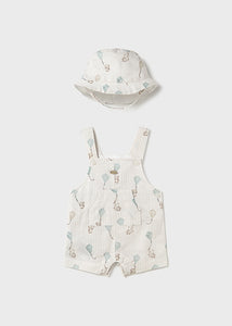 Mayoral 2pc Baby Boy Striped Kite Print Shortalls with Hat