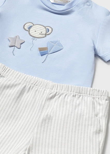 Mayoral 2pc Baby Boy Blue Tee and Shorts Set