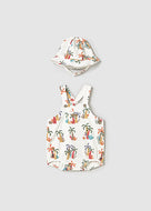 Mayoral 2pc Baby Boy Tropical Shortalls with Hat