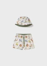 Afbeelding in Gallery-weergave laden, Mayoral 2pc Baby - Toddler Boy Jungle Swim Shorts &amp; Sun Hat Set
