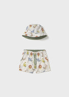 Mayoral 2pc Baby - Toddler Boy Jungle Swim Shorts & Sun Hat Set