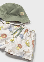 Afbeelding in Gallery-weergave laden, Mayoral 2pc Baby - Toddler Boy Jungle Swim Shorts &amp; Sun Hat Set

