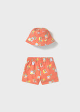 Load image into Gallery viewer, Mayoral 2pc Baby - Toddler Boy Orange Beach Van Swim Shorts &amp; Bucket Hat Set
