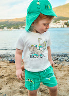 Mayoral 2pc Toddler Boy Dino Swim Shorts & Sun Hat Set