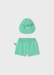 Mayoral 2pc Toddler Boy Dino Swim Shorts & Sun Hat Set