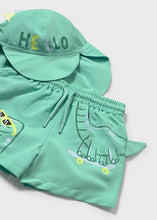Load image into Gallery viewer, Mayoral 2pc Toddler Boy Dino Swim Shorts &amp; Sun Hat Set
