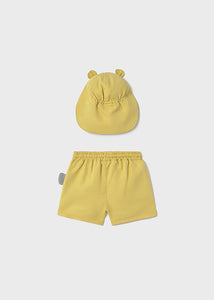 Mayoral 2pc Baby - Toddler Boy Gold Swim Shorts & Sun Hat Set