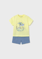 Mayoral 2pc Toddler Boy Yellow/ Blue Sea Animals Set