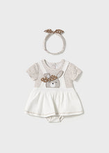 Load image into Gallery viewer, Mayoral Baby Girl White Bodysuit Dress with Headwrap
