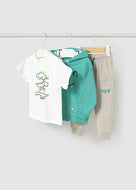 Mayoral 3pc Toddler Boy Dino Hoodie Set