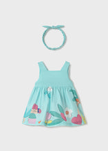 Load image into Gallery viewer, Mayoral Baby Girl Teal Sirena Dress with Headwrap
