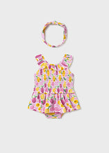 Carregar imagem no visualizador da galeria, Mayoral 3pc Baby Girl Pink Fruit Top, Skort &amp; Headwrap Set
