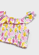 Carregar imagem no visualizador da galeria, Mayoral 3pc Baby Girl Pink Fruit Top, Skort &amp; Headwrap Set
