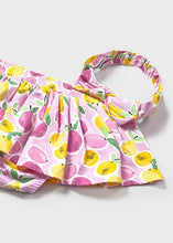 Carregar imagem no visualizador da galeria, Mayoral 3pc Baby Girl Pink Fruit Top, Skort &amp; Headwrap Set
