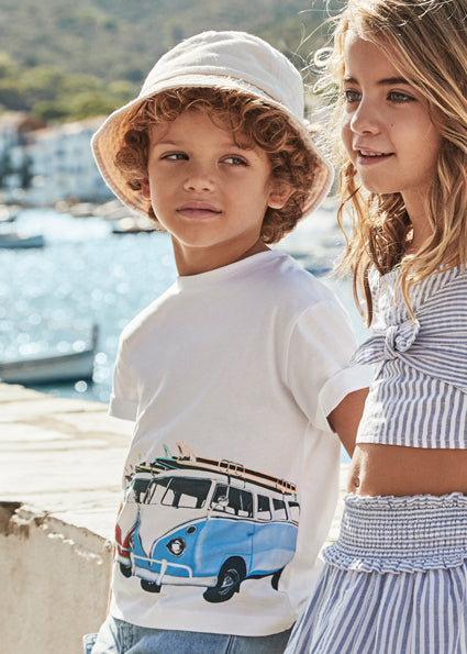 Mayoral Kid Boy White Beach Vans Tee