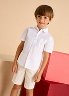Mayoral Toddler Boy White Short Sleeve Shirt