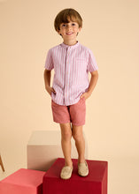 Load image into Gallery viewer, Mayoral Toddler Boy Red Striped Short Sleeve Shirt
