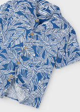 Load image into Gallery viewer, Mayoral Toddler Boy Blue Leaf Short Sleeve Shirt
