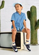 Mayoral Toddler Boy Denim Short Sleeve Shirt