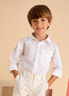 Mayoral Toddler Boy White Long Sleeve Shirt