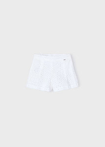 Mayoral Kid Girl White Eyelet Shorts