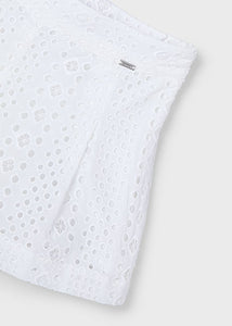 Mayoral Kid Girl White Eyelet Shorts