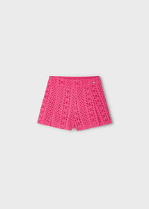 Mayoral Kid Girl Pink Eyelet Shorts