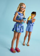 Mayoral 2pc Kid Girl Blue Floral Set