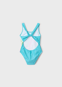 Mayoral 1pc Toddler Girl Teal Flamingo Swimsuit