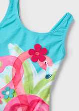 Carregar imagem no visualizador da galeria, Mayoral 1pc Toddler Girl Teal Flamingo Swimsuit
