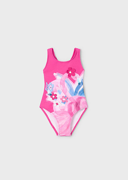 Mayoral 1pc Toddler Girl Pink Flamingo Swimsuit