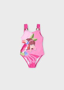 Mayoral 1pc Toddler - Kid Girl Pink Toucan Swimsuit