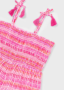 Mayoral Toddler Girl Magenta Romper
