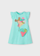 Load image into Gallery viewer, Mayoral Kid Girl Aqua Ice Cream Dress with Crossbody Bag
