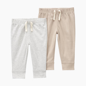 Carter's 2pc Baby Boy Khaki/Grey Soft Pants Set