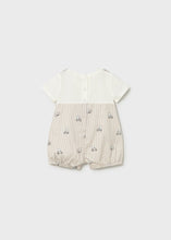 Load image into Gallery viewer, Mayoral 2pc Baby Boy White Tee, Brown Striped with Bear Print Overall
