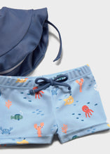 Cargar imagen en el visor de la galería, Mayoral 3pc Baby Boy Sailboat Long-Sleeve Swim Top, Shorts &amp; Hat Set
