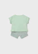 Load image into Gallery viewer, Mayoral 2pc Baby Boy Green Star Print Tee And Star Print Shorts Set
