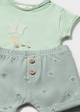 Load image into Gallery viewer, Mayoral 2pc Baby Boy Green Star Print Tee And Star Print Shorts Set
