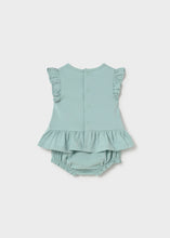 Load image into Gallery viewer, Mayoral 2pc Baby Girl Mint Green With Embroidered Air Balloon Top &amp; Shorts Set
