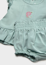 Load image into Gallery viewer, Mayoral 2pc Baby Girl Mint Green With Embroidered Air Balloon Top &amp; Shorts Set
